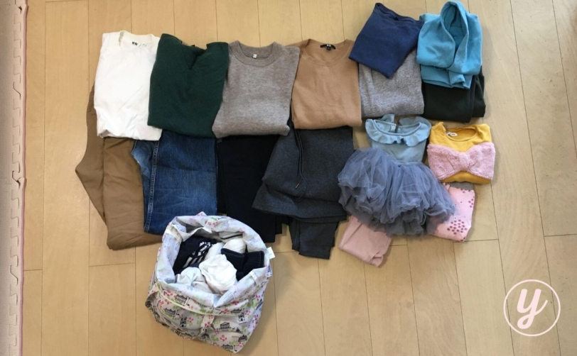 冬の家族2泊分の着替え