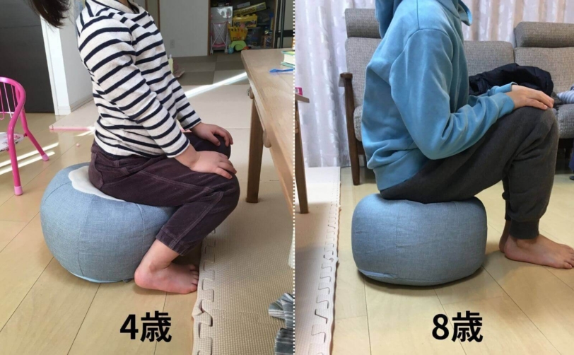 床に座れるフロアクッションPOTE-CHIBI子供の使用感